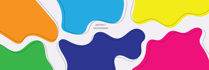 Colorful fluid abstract background with blue, yellow, and red solid color on white flat background. EPS 10 . Vector Illustration .EPS 10 .