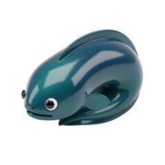 Fototapeta premium A cute glossy bluegreen deep sea creature render