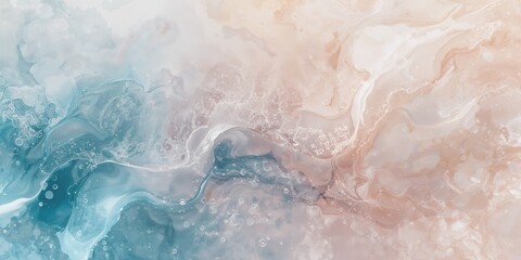 Obraz premium Blue and beige bubble and drop pattern with marble surface, designed as a background for graphic design or layout use