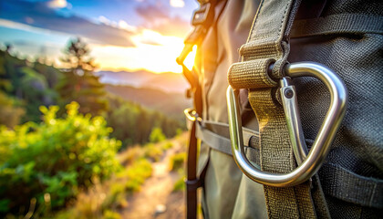 Fototapeta premium Wędrówka wspinaczka górska tło