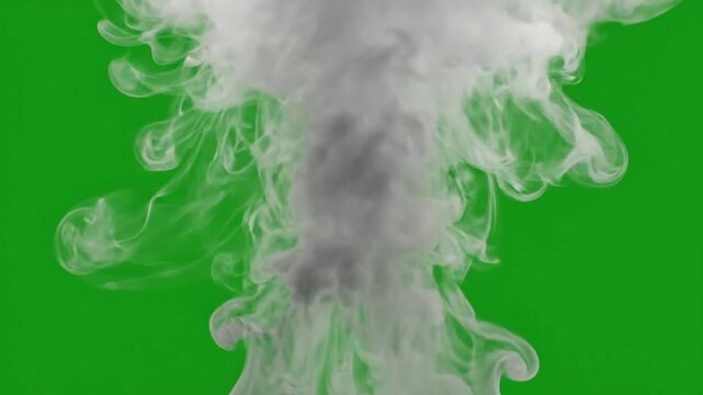 Smoke Plume in Sunlit Misty Valley with thin smoke plume rising slowly effect subtle smoke plume style featuring smoke, plume,