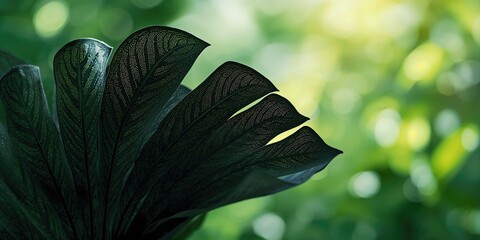 Dark leafy pattern used as a garden interior backdrop for decorative purposes