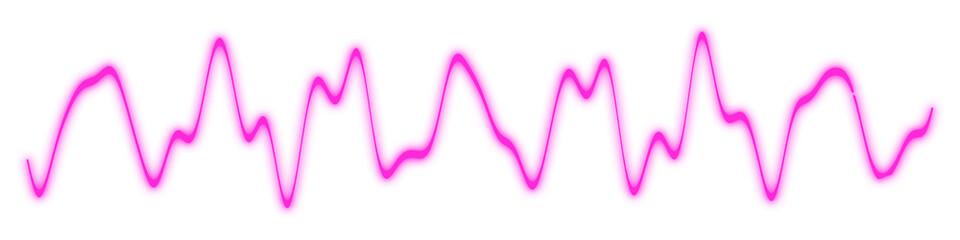Pink light wave spectrum graph isolated on white background