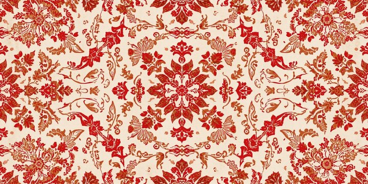 Ajrakh floral pattern, serving as a background for textile design projects