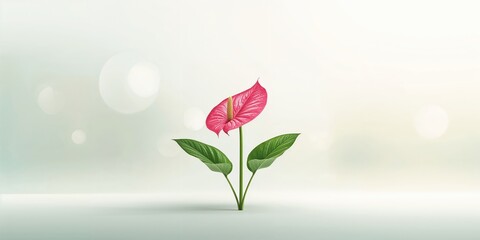 Anthurium with glossy leaves and bright red blooms serving as a colorful accent in home decor, Earth Day