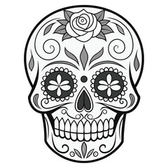 Elegant Heart-Eyed Calavera Head Design