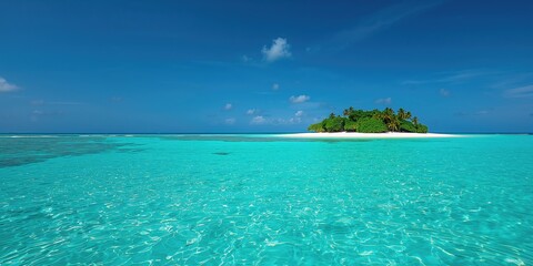 Fototapeta premium White sand and reef water on a summer beach scene, natural landscape and ocean activity