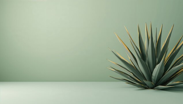 Detailed view of agave foliage featuring bold yellow stripes, plant texture for UI backdrop, World Plant Day - Powered by Adobe