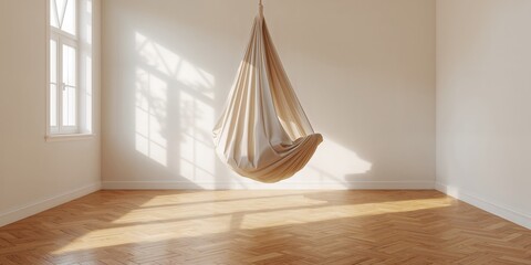 Fabric-covered hanging hammocks used for meditation and aerial yoga training, safety and maintenance,