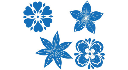 Blue Floral Motifs for Web Design, Branding, and Crafts, Evoking Joy and Creativity