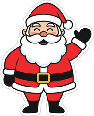Charming happy Santa Claus waving a friendly hello ready for a festive Christmas season celebration