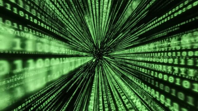 Data Stream Visualizer with Fractals with hexadecimal code scrolling across the effect ad_ready green screen data stream