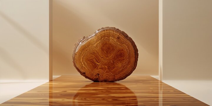 Epoxy resin casting on Leza burl wood to enhance durability for abstract art background, Earth Day