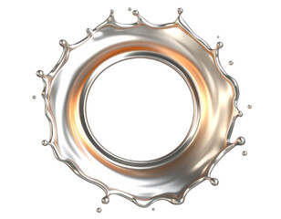Silver Splash with Dynamic Waves and Circular Form Representing Fluid Motion and Creativity in Modern Design