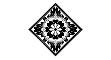 Elegant Floral Diamond Ornament for Luxury Branding, Web Design, Invitations, and Decorative Projects