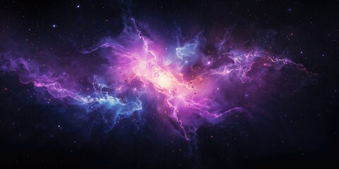 Obraz premium Vivid cosmic nebula scene featuring stars, asteroids, and energetic explosions for visual backgrounds