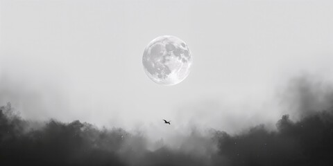 Obraz premium Full moon in space over white background, suitable for educational astronomy content