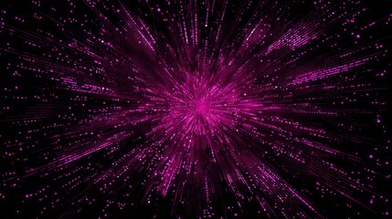 Radiant pink energy bursts outward against a dark background.