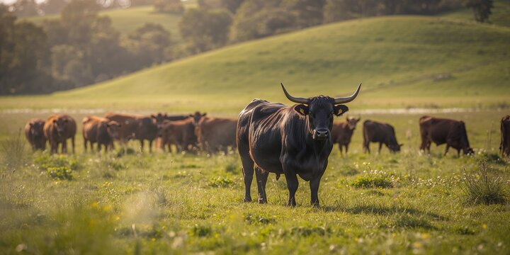 Angus farm ranch with Hereford cattle, focused on livestock management and breed characteristics