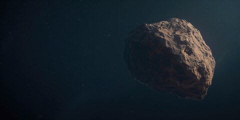 Obraz premium Cratered asteroid surface, highlighting space object analysis and planetary features