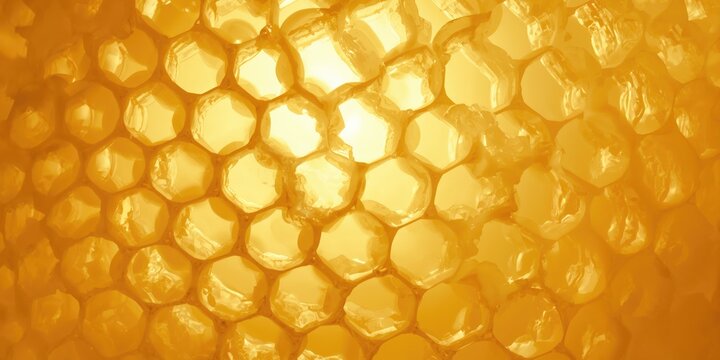 Close-up of honeycomb with beekeeping products used as a background for apitherapy, natural remedies