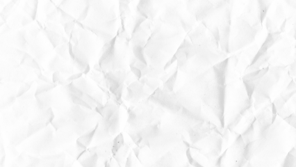 Crumpled paper texture background. White wrinkled sheet. Overlay effect image
