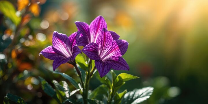 Vibrant Strobilanthes Dyeriana flowers used for garden decoration, natural beauty and seasonal planting