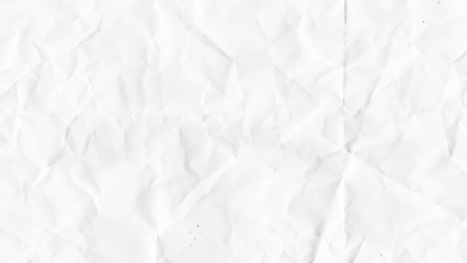 Crumpled paper texture background. White wrinkled sheet. Overlay effect image