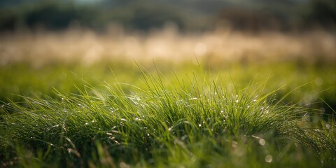 Naklejka premium Creeping bent grass used for turf or ground cover, ideal for landscape maintenance, Earth Day