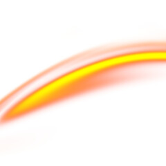 Golden orange curved light streak overlay
