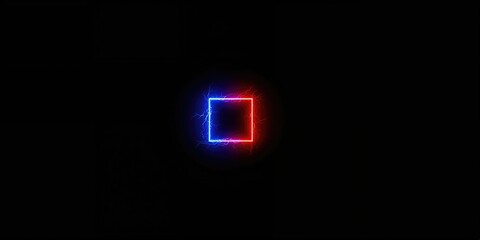 Colorful glowing neon square on black background, used as a background for text and layout, Modern neon light design