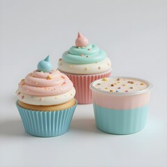 Soft 3D Dessert Objects Set