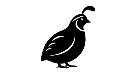 Fototapeta premium Elegant Quail Silhouette - A Minimalist Bird Illustration for Design Projects.