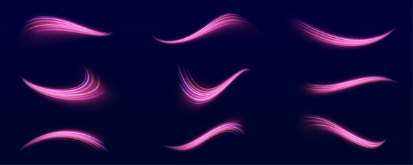 Neon waves twist and flow like ribbons of light, leaving glowing trails behind. Motion radiates dynamic energy. Great for digital futuristic visuals.