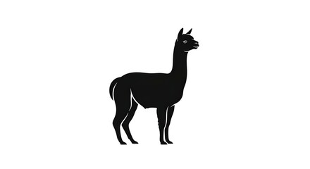 Fototapeta premium Elegant Llama Silhouette - A Minimalist Animal Illustration for Design Projects.