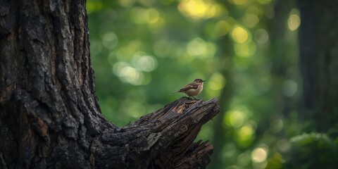 Fototapeta premium A solitary tree trunk in a natural setting used as background for text or layout design