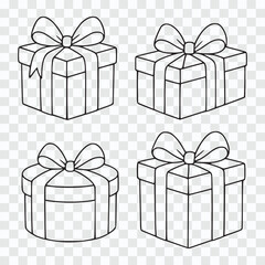 Cute Gift Box Illustration Pack – Hand Sketched Holiday Presents