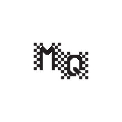 Alphabet Logo Monogram Design Modern Abstract Bold MQ Initial Pixel Vector Alphabet