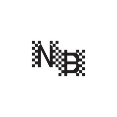 Alphabet Logo Monogram Design Modern Abstract Bold NB Initial Pixel Vector Alphabet