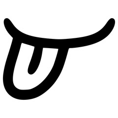 doodle tongue illustration hand drawn outline vector