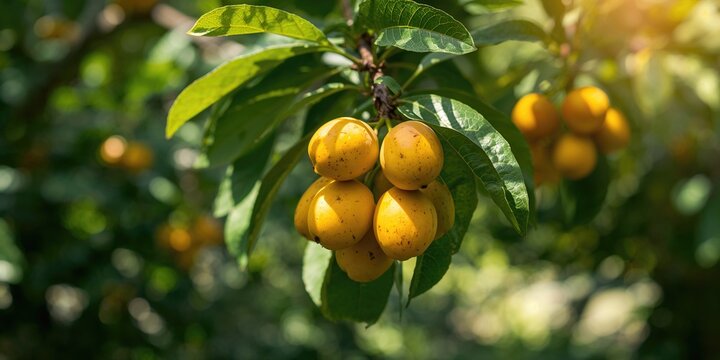 Close-up of ripe fruits hanging on tree, harvest readiness for seasonal fruit collection