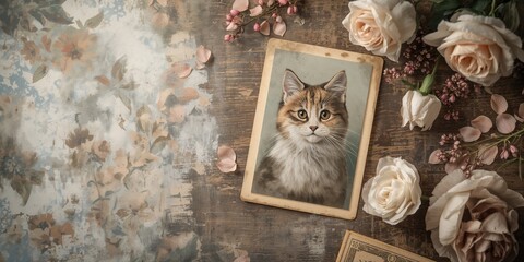 Cats painted on cards, serving as decorative stationery during pet awareness month