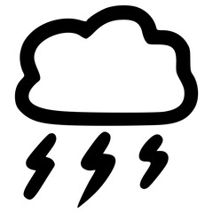 doodle Thunderstorm cloud illustration hand drawn outline vector