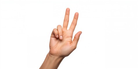 Naklejka premium Hand gesture with fingers forming a counting sign, focus on manual counting techniques, International Workers' Day