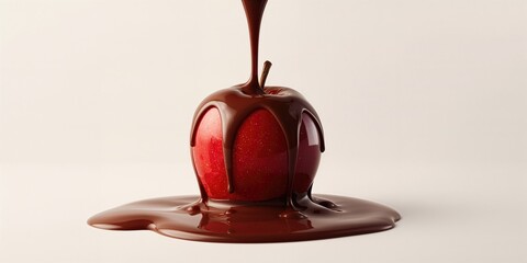 Plakat Chocolate-covered apple, a fruit with a rich coating, ideal for bakery displays