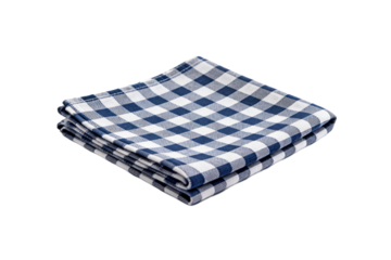 Blue and white checkered tablecloth with a classic pattern