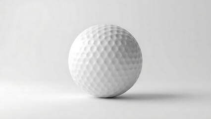 Single Golf Ball on White Background CloseUp Shot