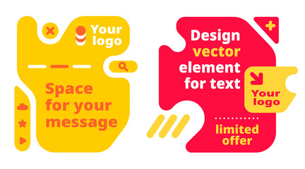 Colorful abstract UI shapes and design elements for modern banners