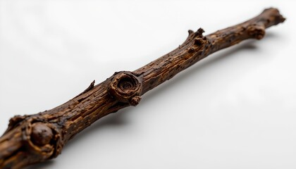 A branch with multiple forks, exhibiting a gnarled and twisted structure, suggesting it may have grown in a rugged environment or experienced significant stress during growth