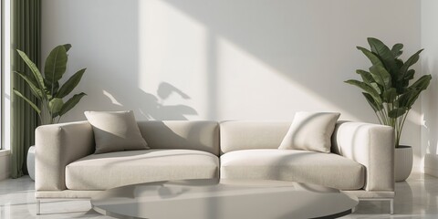 Decorative pillow on sofa enhances living space design, ideal for interior layout planning